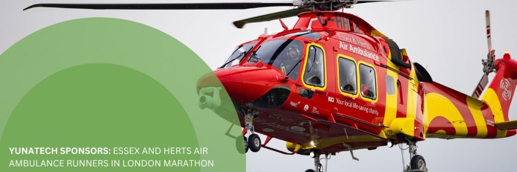 yunatech sponsors essex and herts air ambulance runners in london marathon